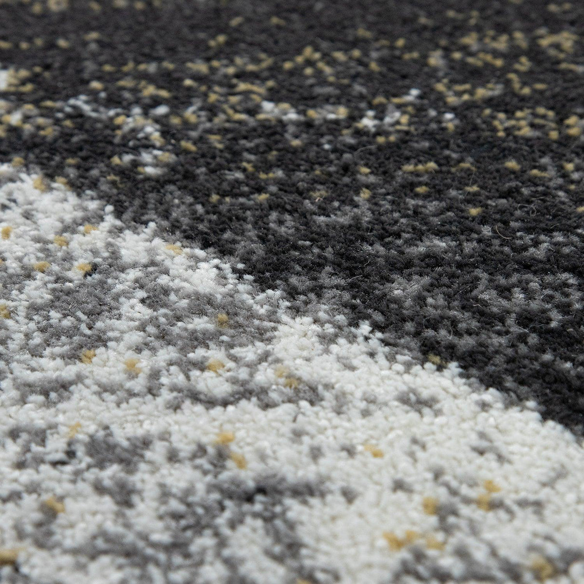 Modern Area Rug Mero Abstract Design - Grey White Yellow