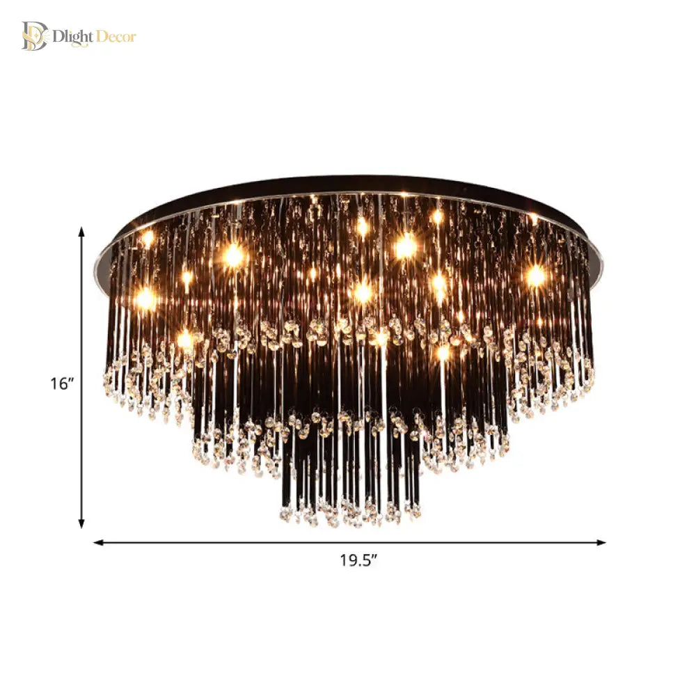 Modern Crystal Black Chandelier | Modern Bedroom Lighting