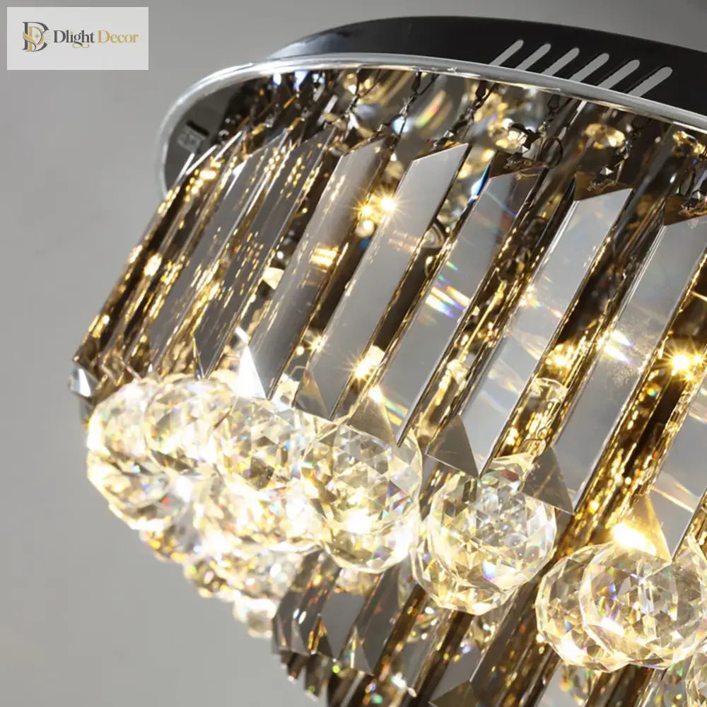 Modern Crystal Gold Black Chandelier | Dining Room Lighting