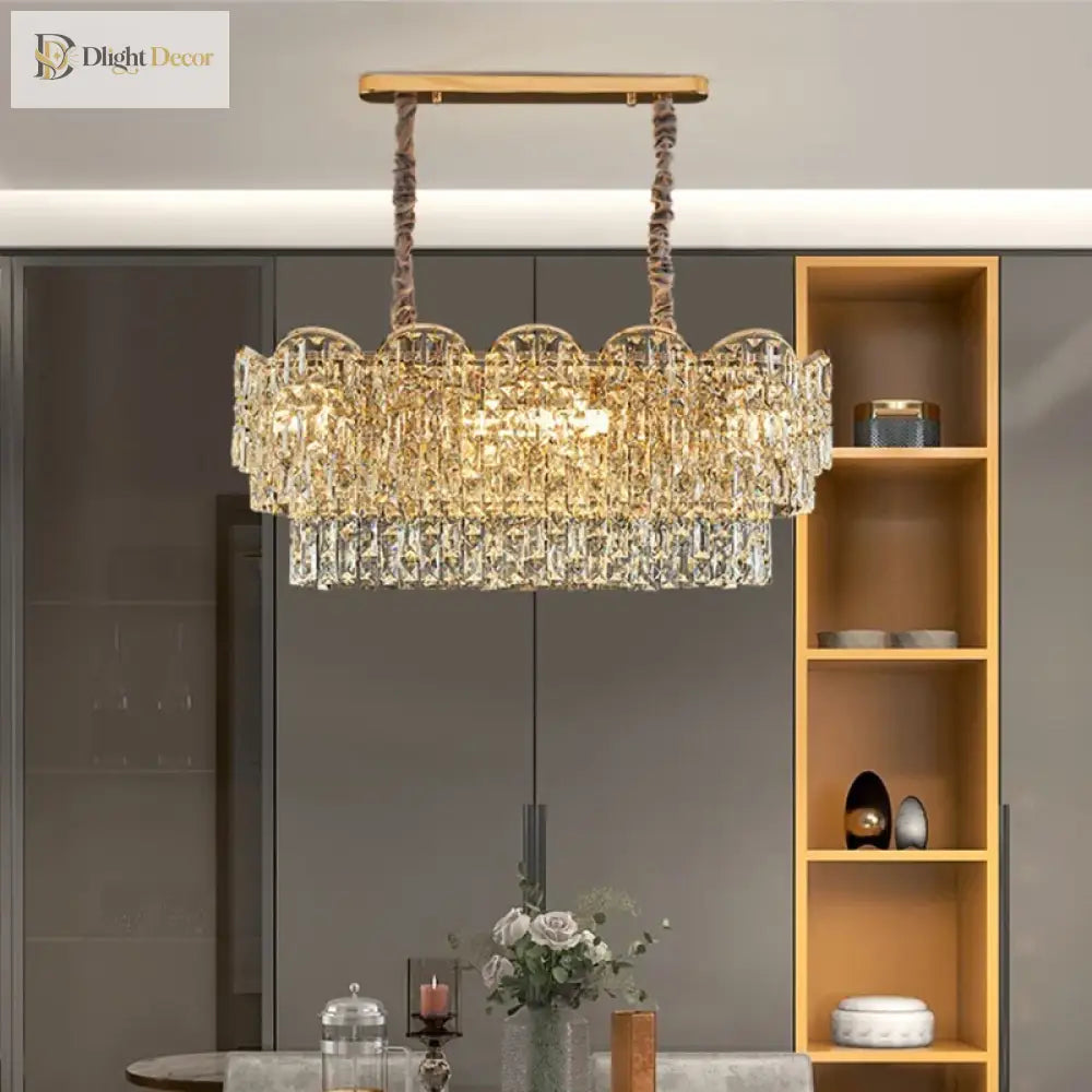 Modern Crystal Gold Chandelier | Modern Bedroom Lighting
