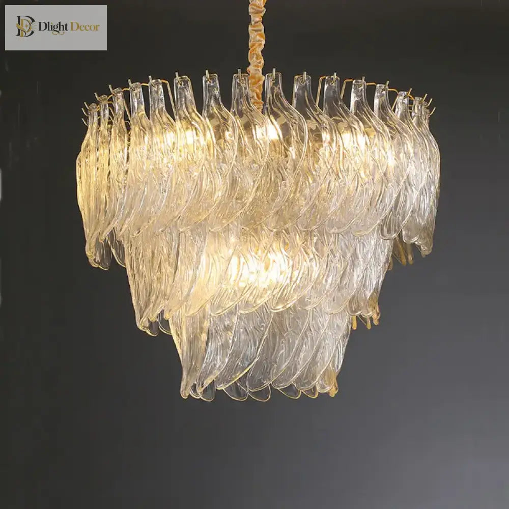 Modern Glass Gold Chandelier | Dining Room Home Lighting