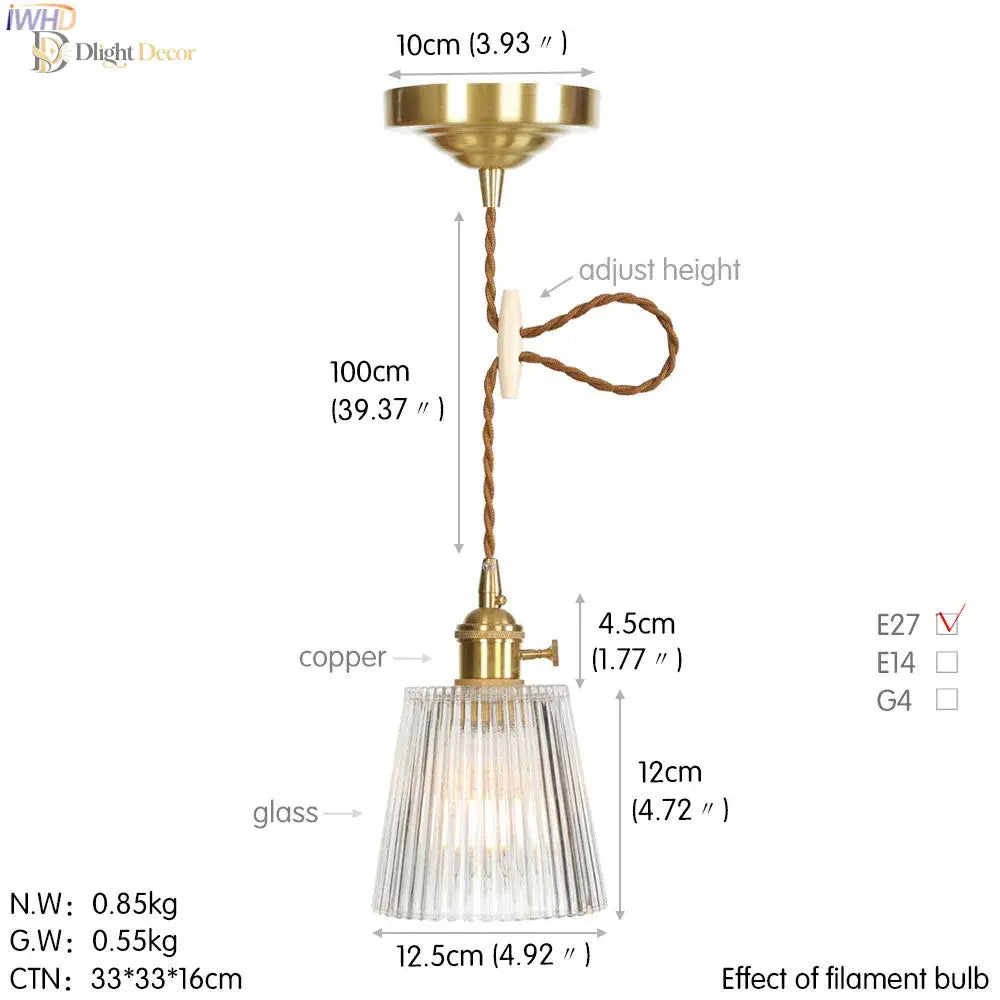 Nordic Copper Glass Pendant Light | Dining Room Lighting
