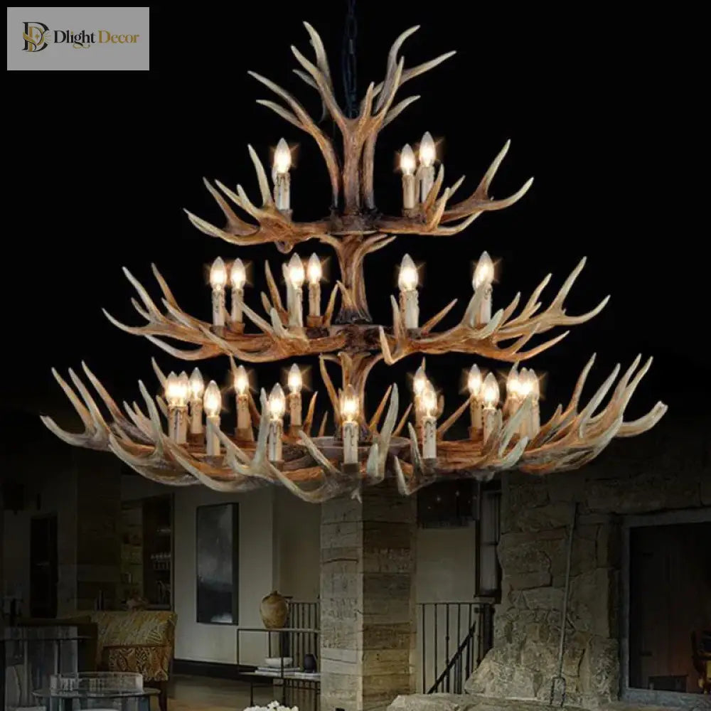 Rustic Industrial Chandelier | Hotel & Villa Home Lighting