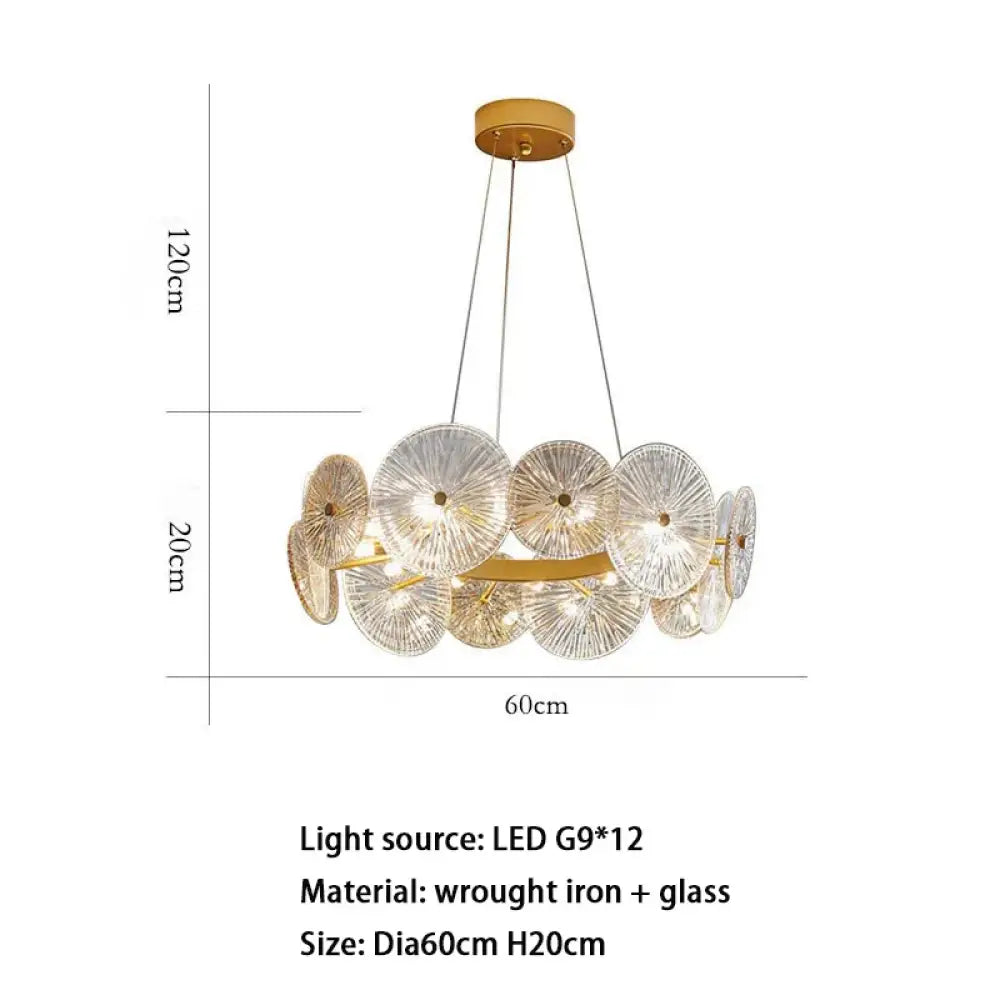 Sleek Glass Gold Chandelier | Modern Dining Room Lighting