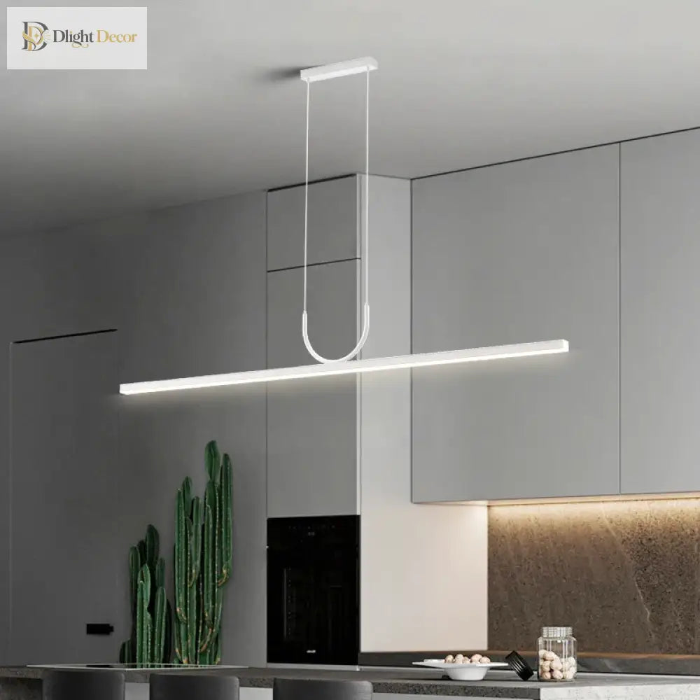 Sleek LED Chandelier | Modern Kitchen Island Lighting