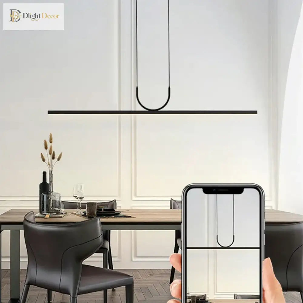 Sleek LED Chandelier | Modern Kitchen Island Lighting