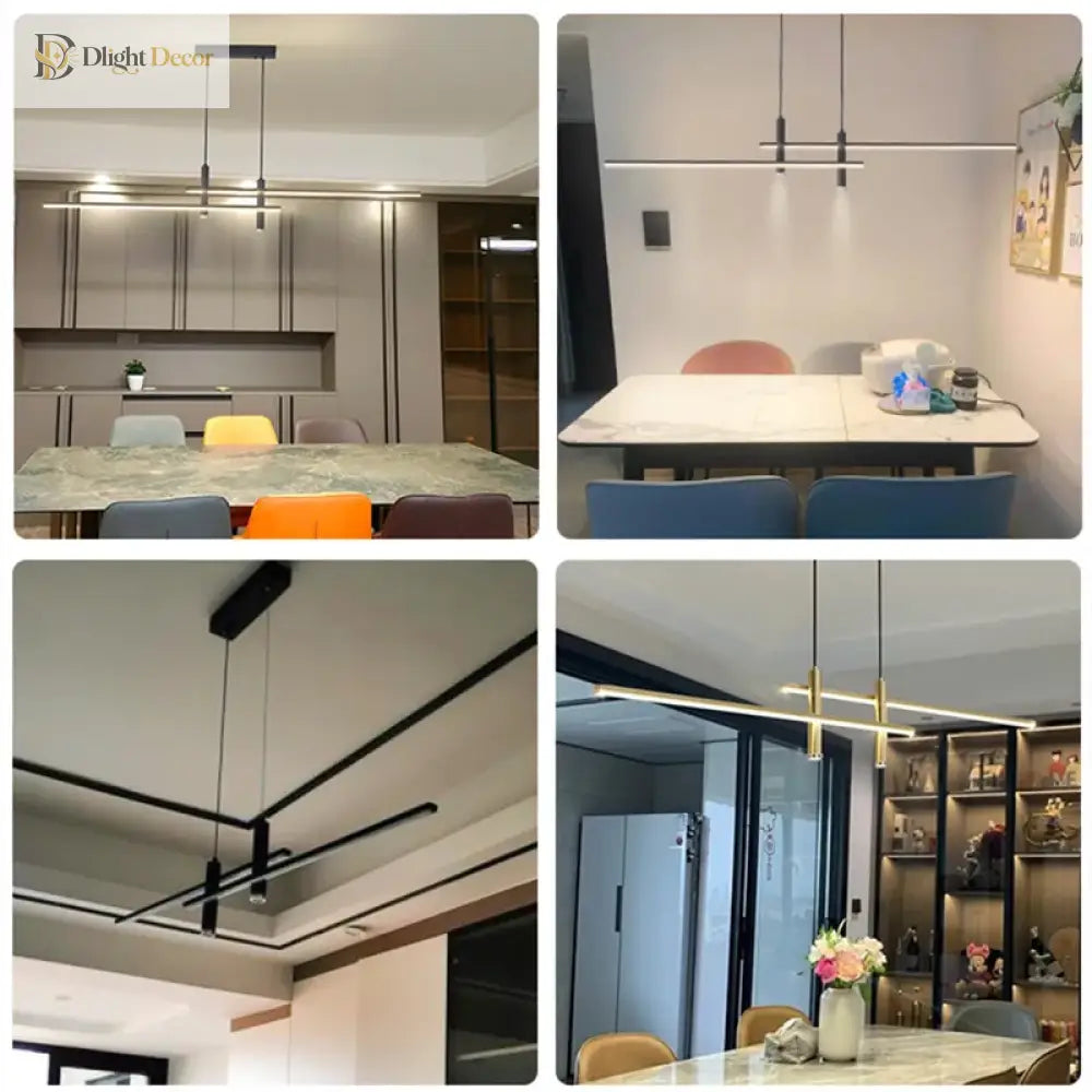 Sleek LED Minimalist Chandelier | Kitchen Island Lighting
