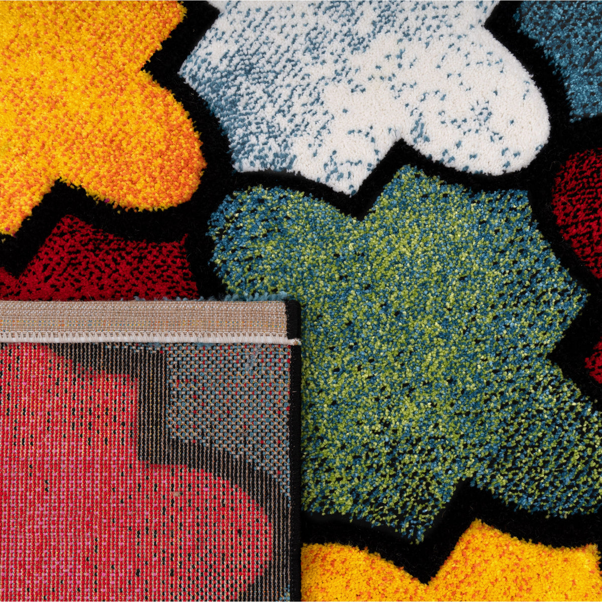 Colorful Area Rug Smaragd Moroccan Pattern - Multicolor