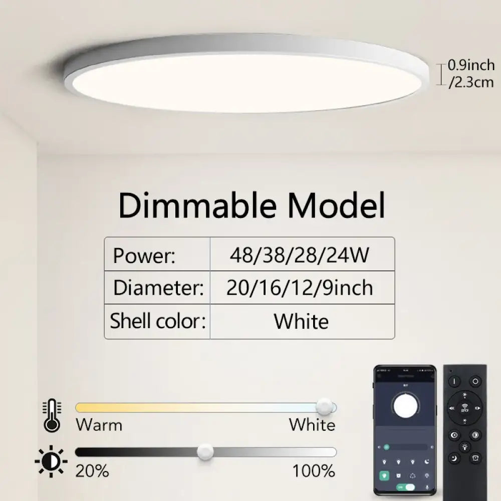 Ultra LED Dimmable Ceiling Light | Modern Interior Lighting