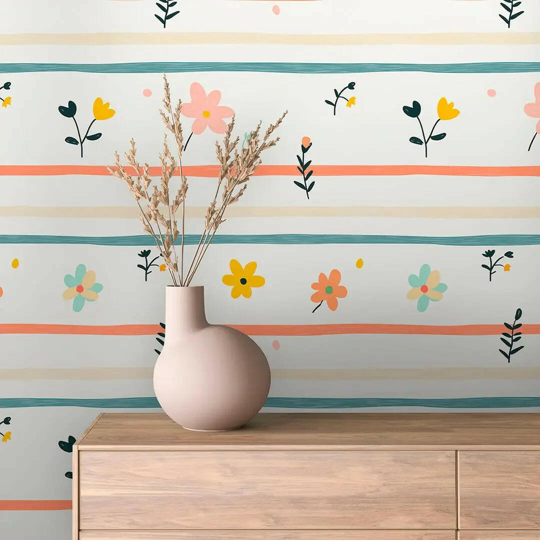 Cottage Garden Whimsy Stripe