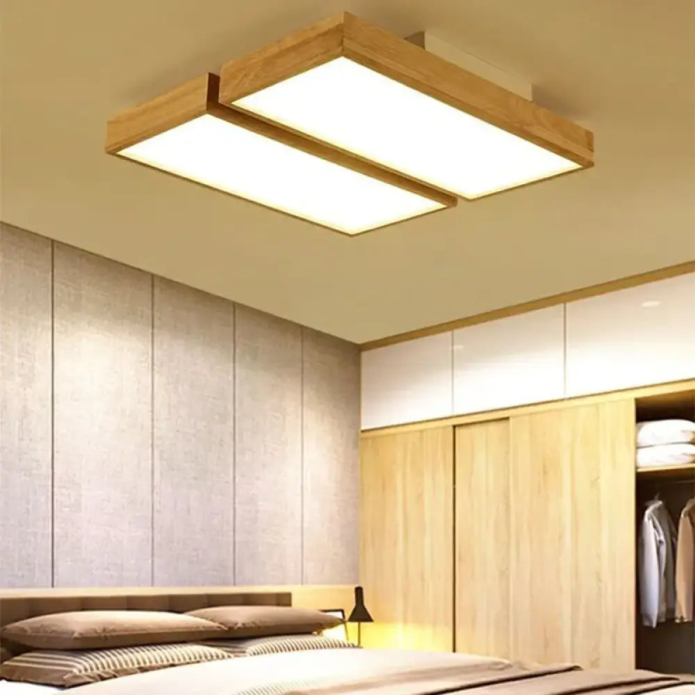 Wood LED Minimalist Chandelier | Kitchen Island Lighting