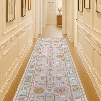 Joelle Pink Blue Modern Oushak Rug