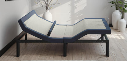 Twin XL Adjustable Bed Base with Head/Foot Tilt and Lumbar Adjustment - Blue Gray