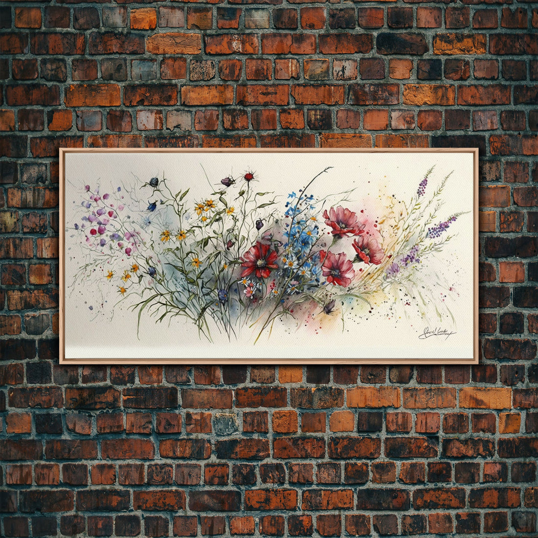 Wildflower Watercolor Canvas Print – Rustic Farmhouse Wall Art
