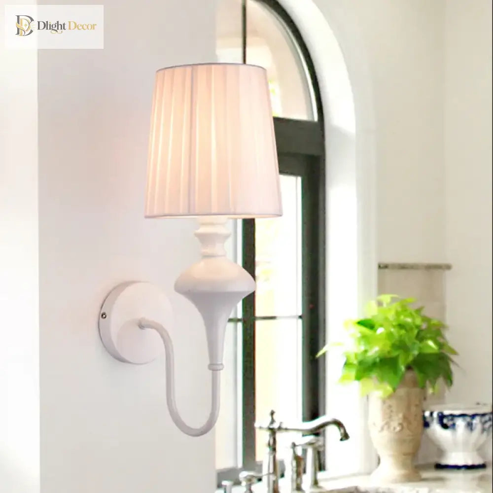 1-Light Modern White Wall Sconce | Bedroom Home Lighting