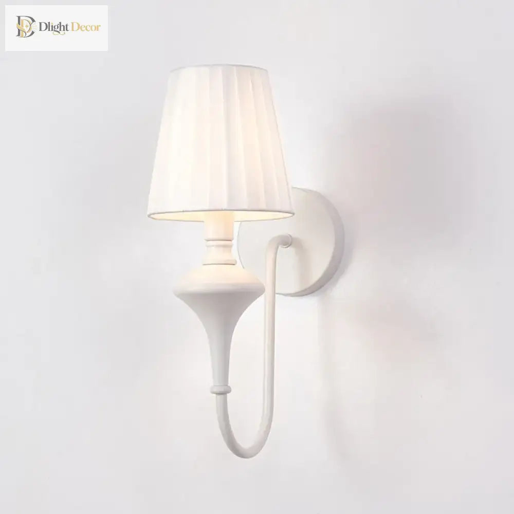 1-Light Modern White Wall Sconce | Bedroom Home Lighting