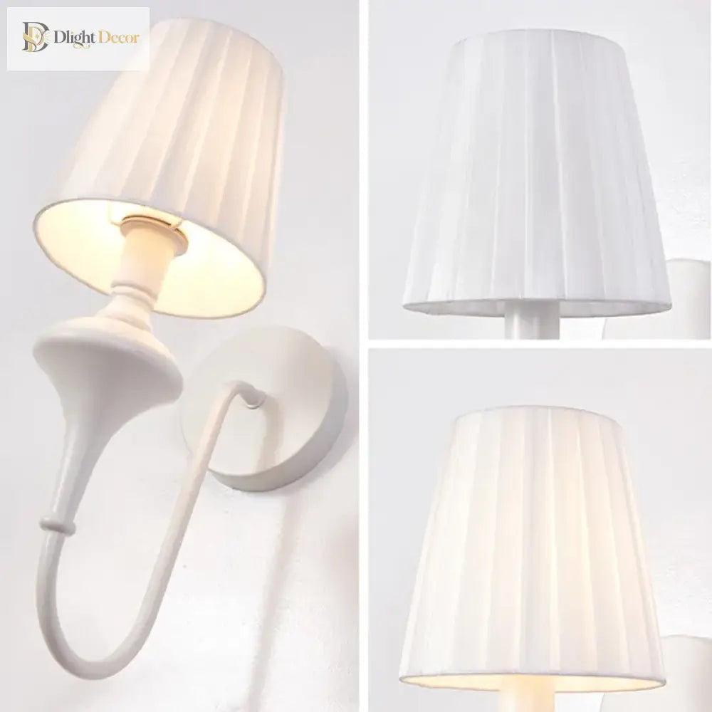 1-Light Modern White Wall Sconce | Bedroom Home Lighting