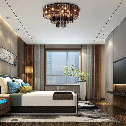 Modern Crystal Black Chandelier | Modern Bedroom Lighting