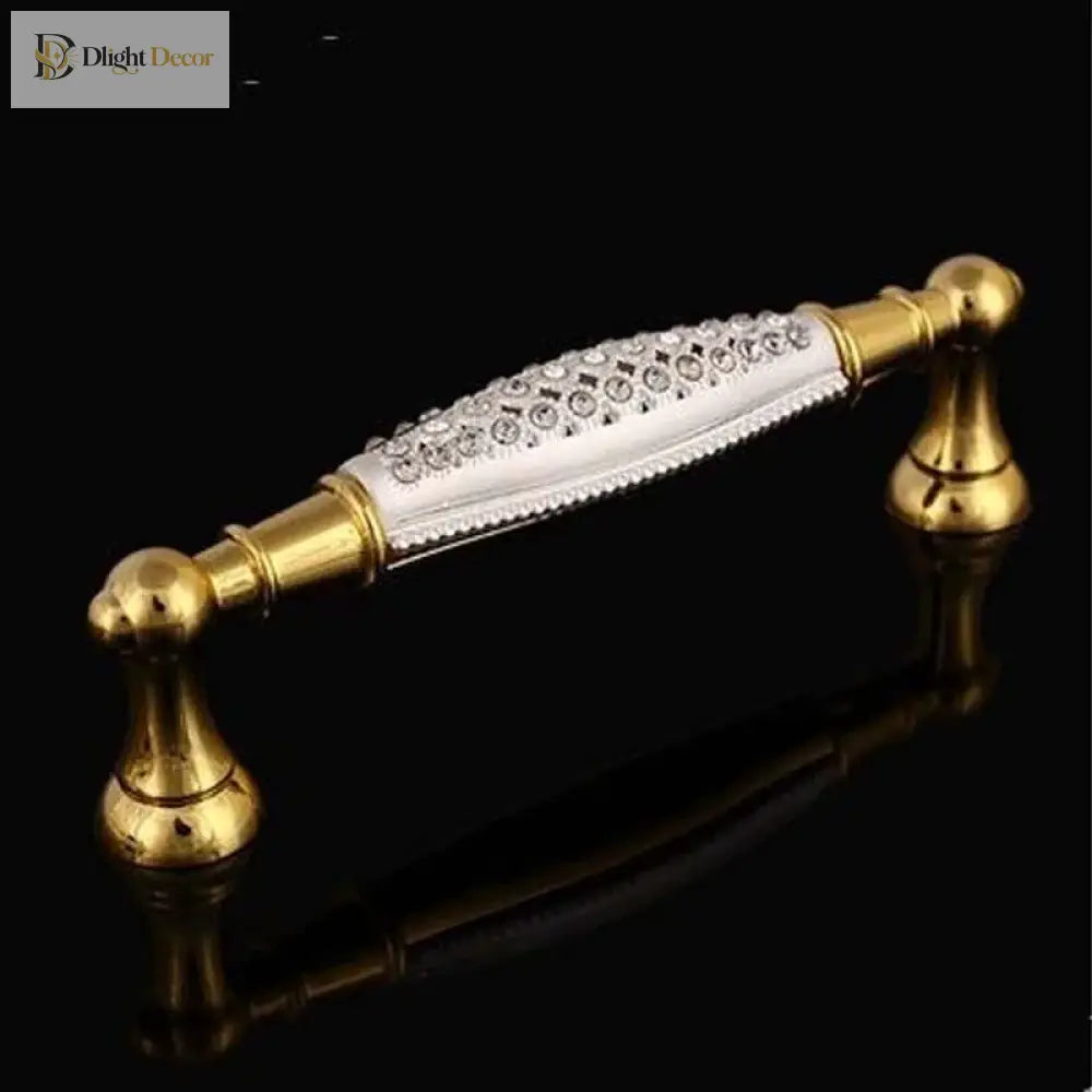 24K Gold Crystal Cabinet Handle — 96mm