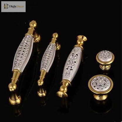 24K Gold Crystal Cabinet Handle — 96mm