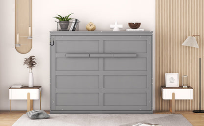 Full Size Gray Murphy Bed Wall Bed - Space Saving Solution