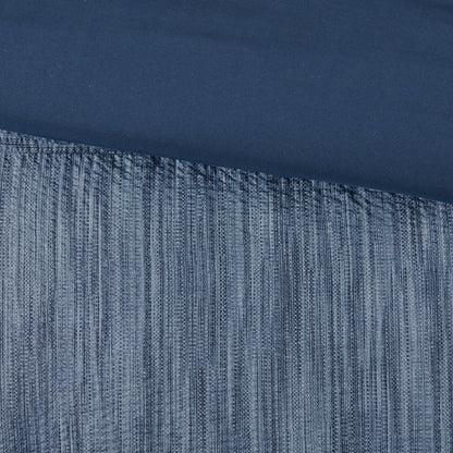 Navy Seersucker Comforter Set with Hypoallergenic Filling - King