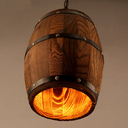 Wooden Barrel Chandelier