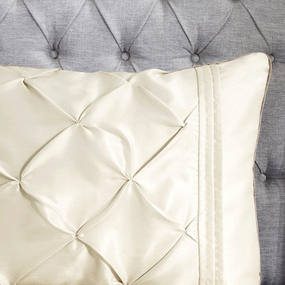 7 Piece Tufted Comforter Set Ivory Cal King