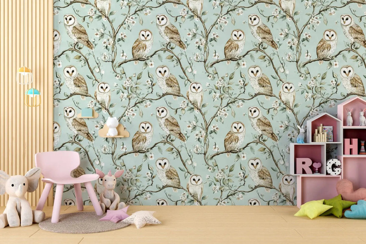Enchanted Owl Grove Wallpaper