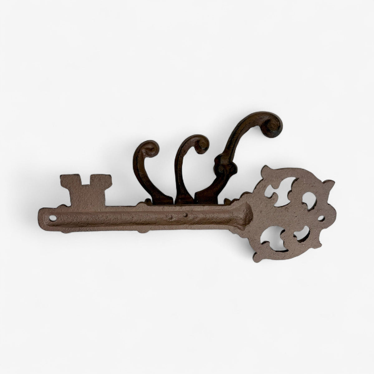 Vintage Cast Iron Skeleton Key Hook Rack, Rustic Wall Organizer