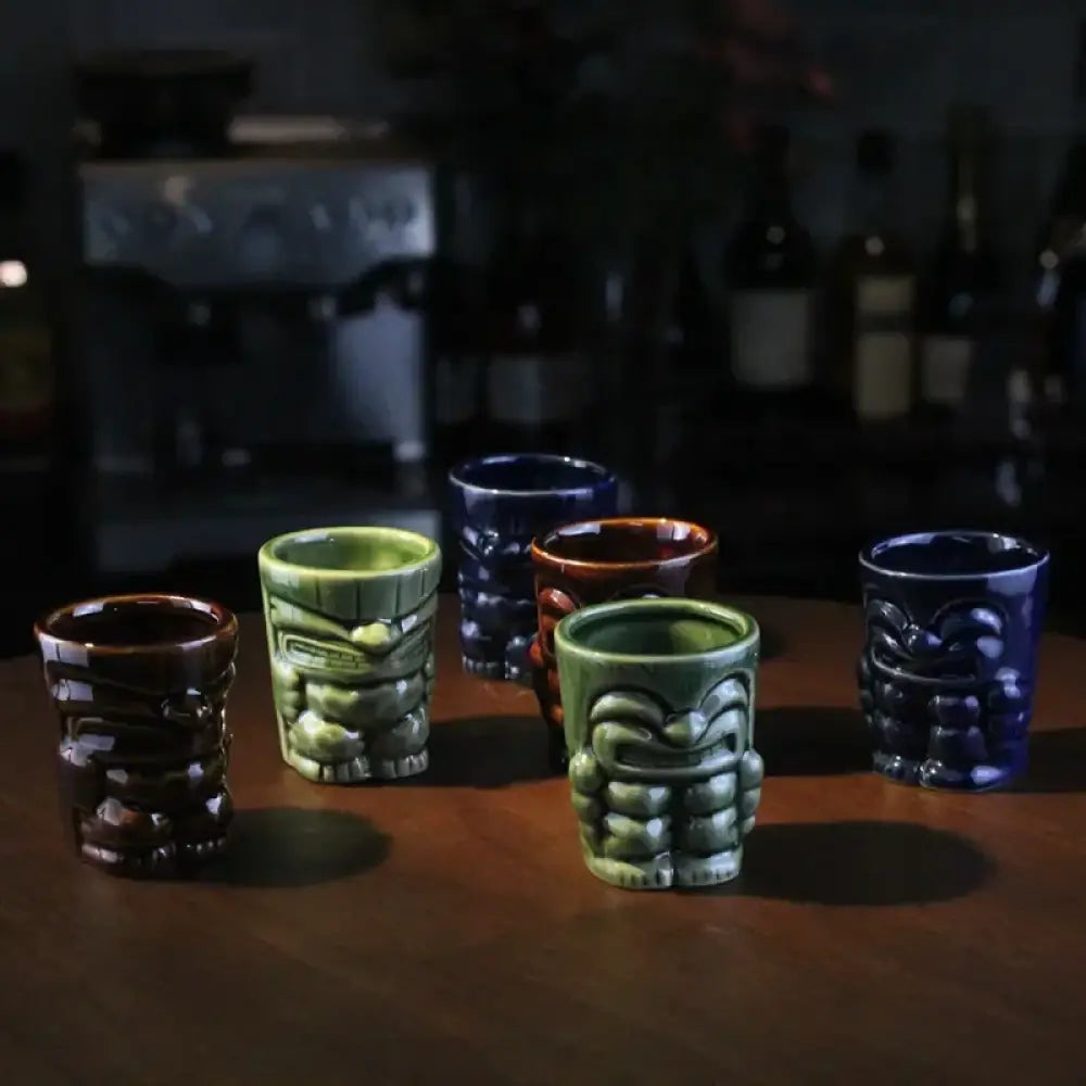 60ml Ceramic Tiki Mug – Hawaiian Cocktail Cup for Home Bars &amp; Parties | Dlight Decor