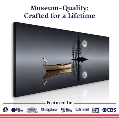 Modern Minimalist Night Lake Wall Art
