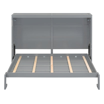 Full Size Gray Murphy Bed Wall Bed - Space Saving Solution