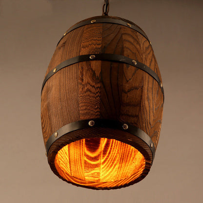 Wooden Barrel Chandelier