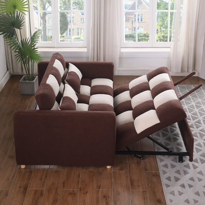 3-in-1 Convertible Sleeper Sofa Bed – Small Pull-Out Loveseat with Adjustable Backrest