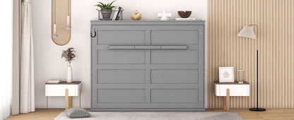 Full Size Gray Murphy Bed Wall Bed - Space Saving Solution