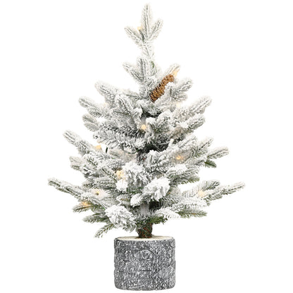 2FT Flocked Christmas Tree with Pot Base
