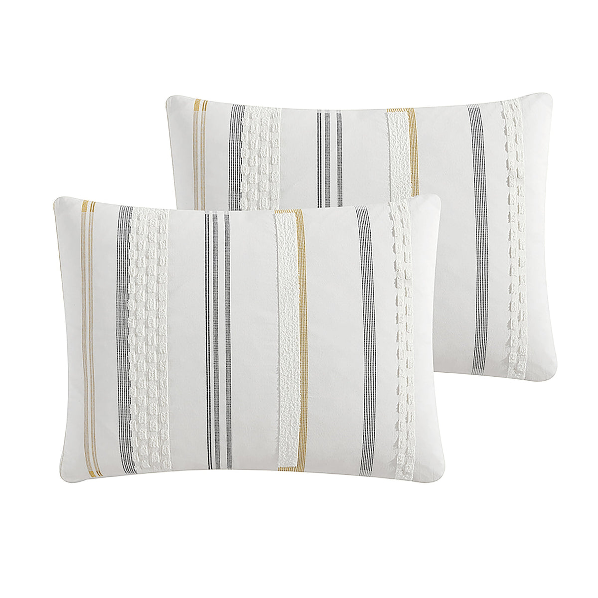 Ivory Cotton Comforter Cover Set with Decorative Pillows - King