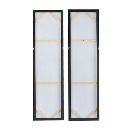 Elongated Modern Abstract Oil Paintings Wall Art Set of 2 - Multicolor