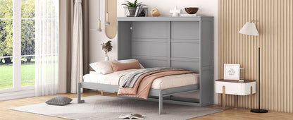 Full Size Gray Murphy Bed Wall Bed - Space Saving Solution