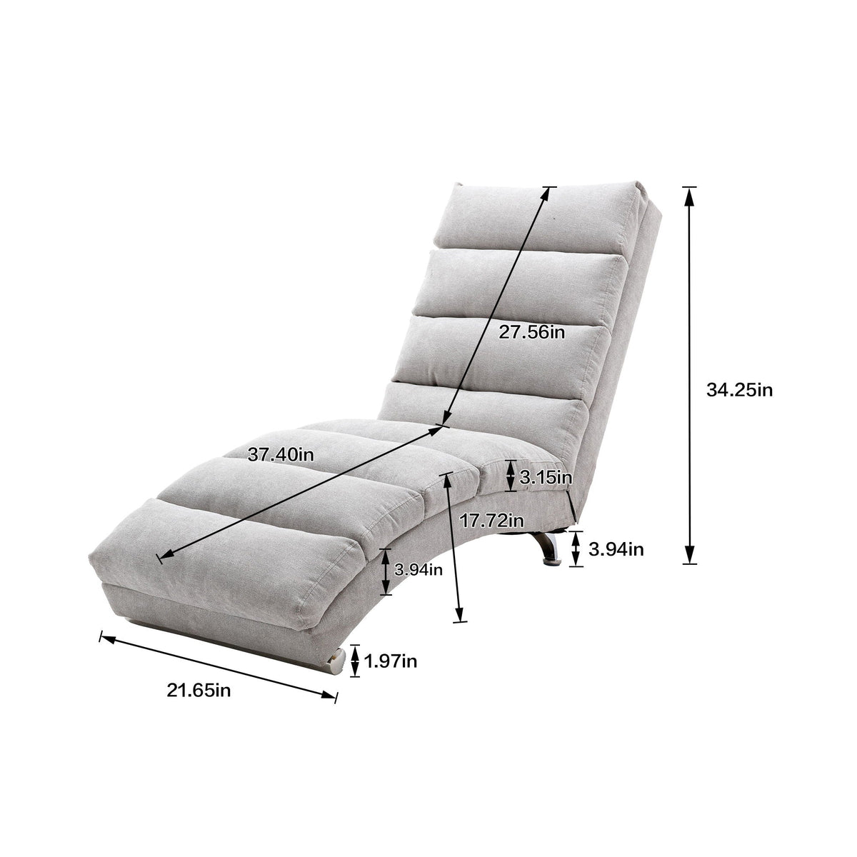Ergonomic Electric Massage Chaise Lounge with Remote Control - Multiple Colors