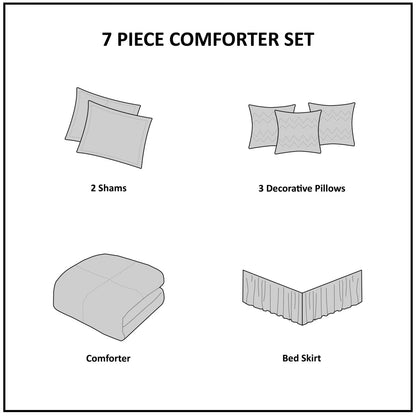Navy Seersucker Comforter Set with Hypoallergenic Filling - King