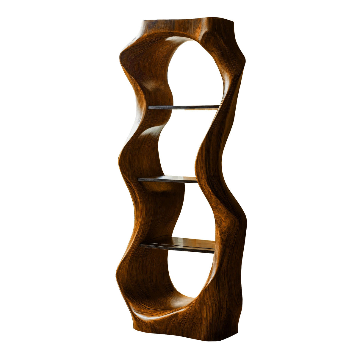 Ardello Sculpted Solid Wood Wine Display Shelf