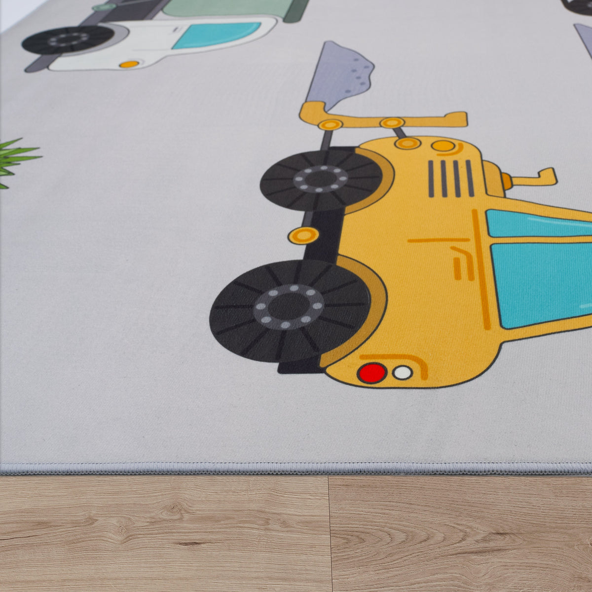 Kids Play-Mat Bob Construction Site with Trucks &amp; Cranes in Grey