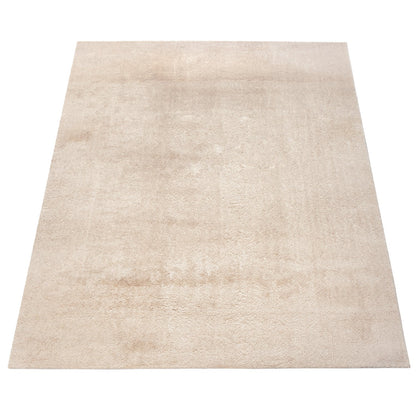 Soft Area Rug with Anti-Slip Backing Washable - Dark Beige