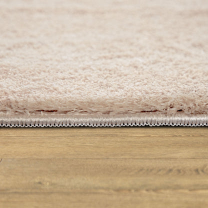 Soft Area Rug with Anti-Slip Backing Washable - Dark Beige