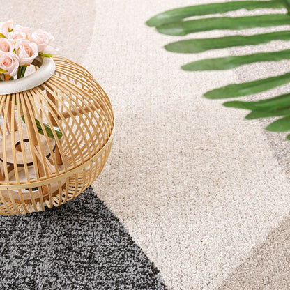 Living Room Rug Fiesta with Geometric Design in Beige Grey Cream