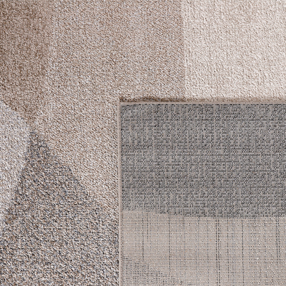Living Room Rug Fiesta with Geometric Design in Beige Grey Cream