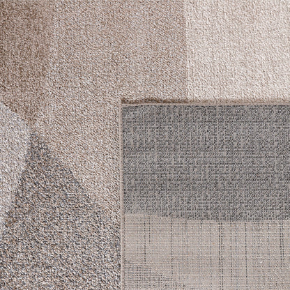 Living Room Rug Fiesta with Geometric Design in Beige Grey Cream