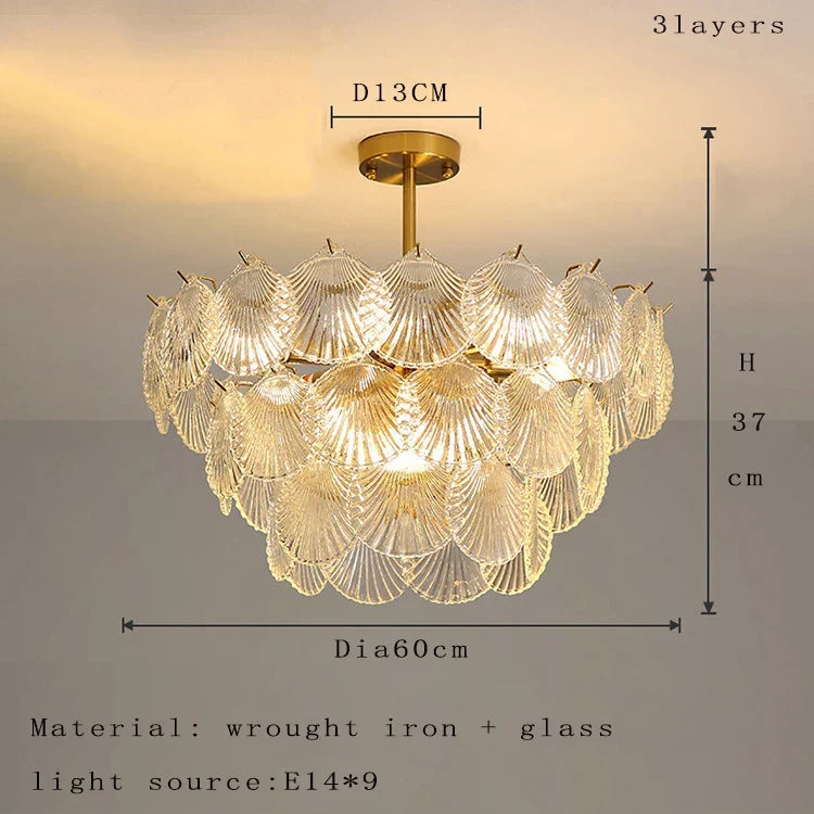 Nordic Glass Chandelier | Modern Dining Room Lighting